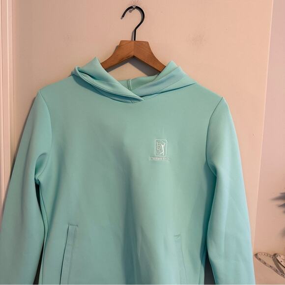 TPC Deere Run Bright Blue Hoodie Sweatshirt Scuba Material Medium Golf - Picture 7 of 11